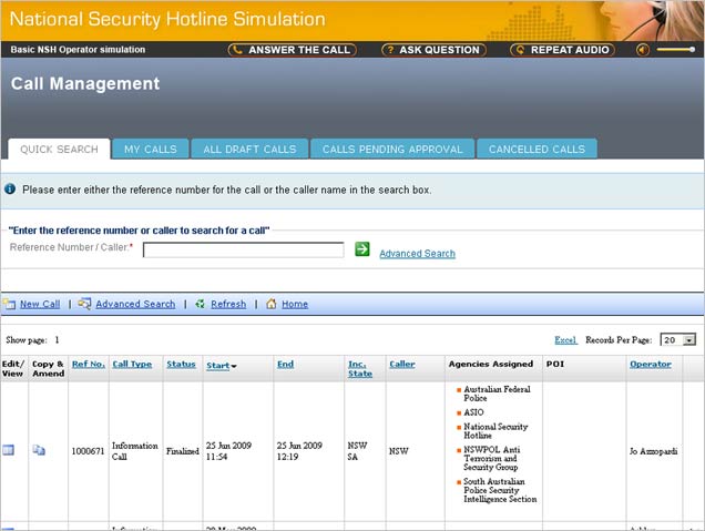 program simulation screenshot